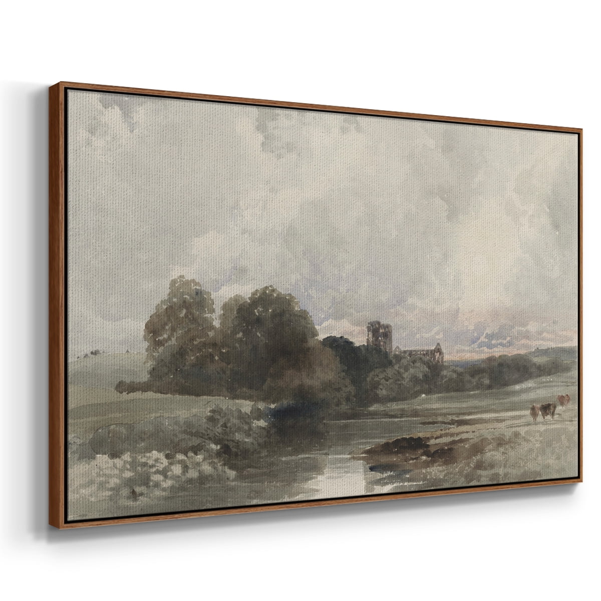 Vintage Landscape-XXXIX By Wexford Home Framed in Walnut Wood Gallery Wrapped Canvas 27 in. x 41 in.
