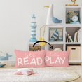 thumbnail image 3 of Kids Playroom Decor,Classroom Pillows Cover,Let''s Read Play Decorative 12 x 20 Throw Pillow Cover,Lets Play Read Kids Reading Corner Room Playroom Nursery Decor Reversible Pillowcase (Pink), 3 of 5