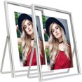 thumbnail image 1 of Gold Floating Frame ;x; Vertical Set For Picture x x x Tabletop Shelf Photo Frame Classy For Wedding Birthday Anniversary Home or Office Decor, 1 of 9