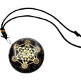 thumbnail image 2 of Shungite Orgonite Chakra Metatron Cube Pendant Necklace for Men Women, 2 of 5