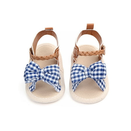 Funcee Fashion Baby Girl Anti-slip Canvas Dotted Bow Soft Bottom Princess Shoes First Walkers