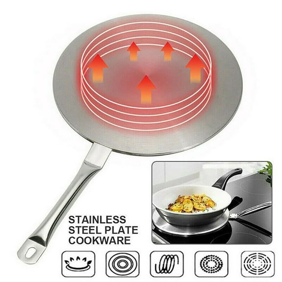 Joernso Heat Diffuser with Handle Heat-absorbing Stainless Steel Cooking Heat Conduction Plate for Kitchen