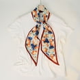 thumbnail image 2 of UJNDER Womens Elegant Silk-like Scarf with Paisley and Polka Pattern for Stylish Long Neck Wrap and Hair Accessory Neck Scarf for Women,Orange_005,One Size, 2 of 5