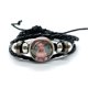 thumbnail image 3 of Wong Martinez-Pulseras de cuero negro para niña, brazaletes trenzados multicapa, cúpula de cristal, regalos de joyería, Y2K, 3 of 5