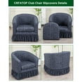 thumbnail image 3 of CRFATOP 2 Piece Club Chair Slipcover with Skirt Printed Tub Armchair Covers with Seat Cushion Cover Soft Printed Round Barrel Furniture Protector for Bar Counter Living Room,C13 C104, 3 of 3