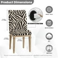 thumbnail image 5 of COEQINE Dining Chair Slipcovers Set of 1, Machine Washable Stretchable Chair Covers for Dining Chairs, Universal Fit Polyester Spandex for Stain & Scratch Protection, Zebra Print Beige, 5 of 7