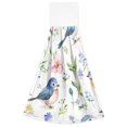 thumbnail image 7 of Haosy 2 Pack Kitchen Wash Cloths with Hanging Loops Absorbent Absorbent Quick Drying Hand Towels, Watercolor Bluebirds and Wildflowers, 7 of 7
