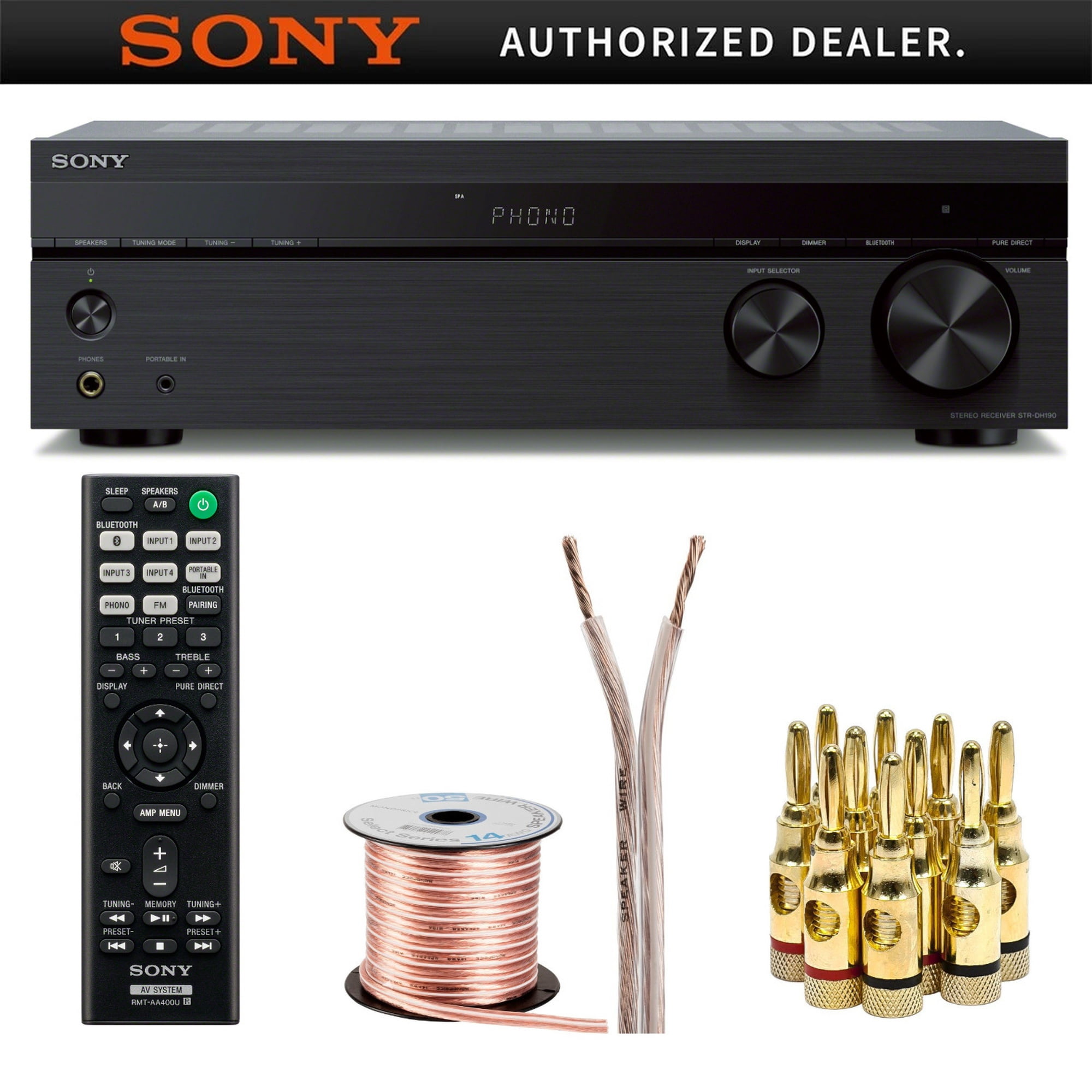 Sony, Bluetooth Home Theater Stereo Receiver, Phono Inputs
