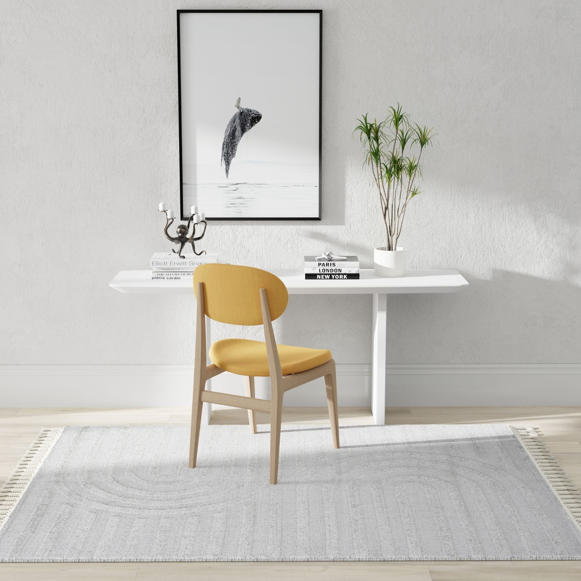Mason Brooks Catalan White Iris Area Rug 8'3" x 10' - Gray Iris