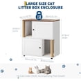 thumbnail image 3 of Royalbelle White Modern Double Layer Cat Litter Box Enclosure Furniture for 2 Cats, 3 of 9