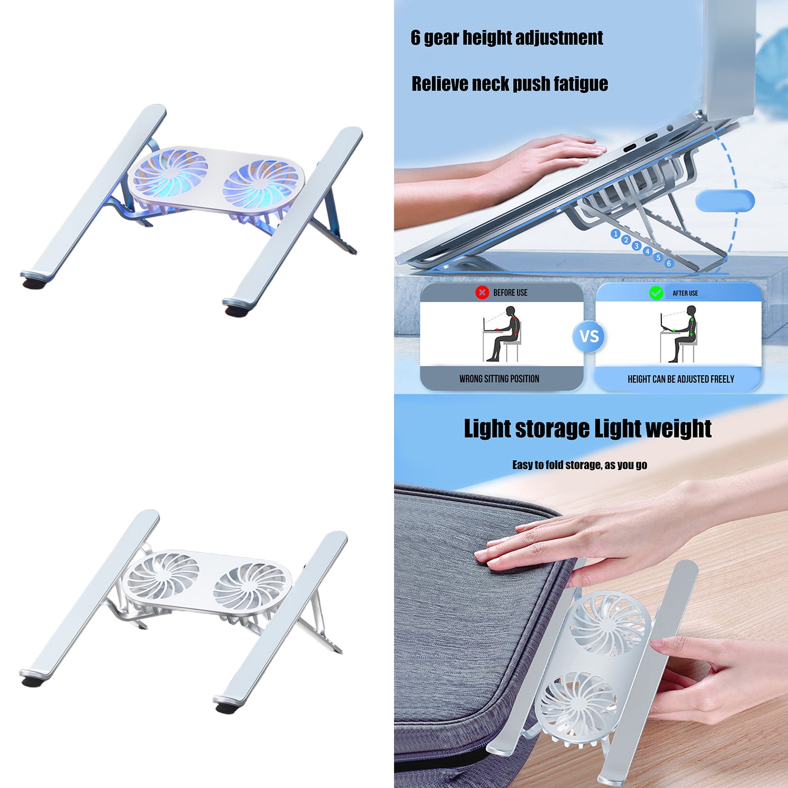 Versatile Laptop Coolers Stand Aluminum Notebook Support With Enhanced Cooling Notebook Holder for 13-21inch Laptop