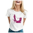 thumbnail image 1 of TSADFHJI Hauts pour Femmes Grande Taille Mode Décontractée Manches Courtes Col Rond T-Shirt Imprimé Ample S Blanc, 1 of 4