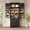 Black, variant on 78.2" Tall Farmhouse Kitchen Pantry Cabinet with 8 Door Shelves, Storage Cabinet with 3 Adjustable Shelves, 3 Large Drawers, Versatile Cupboard for Kitchen, Dining and Bathroom, Retro White