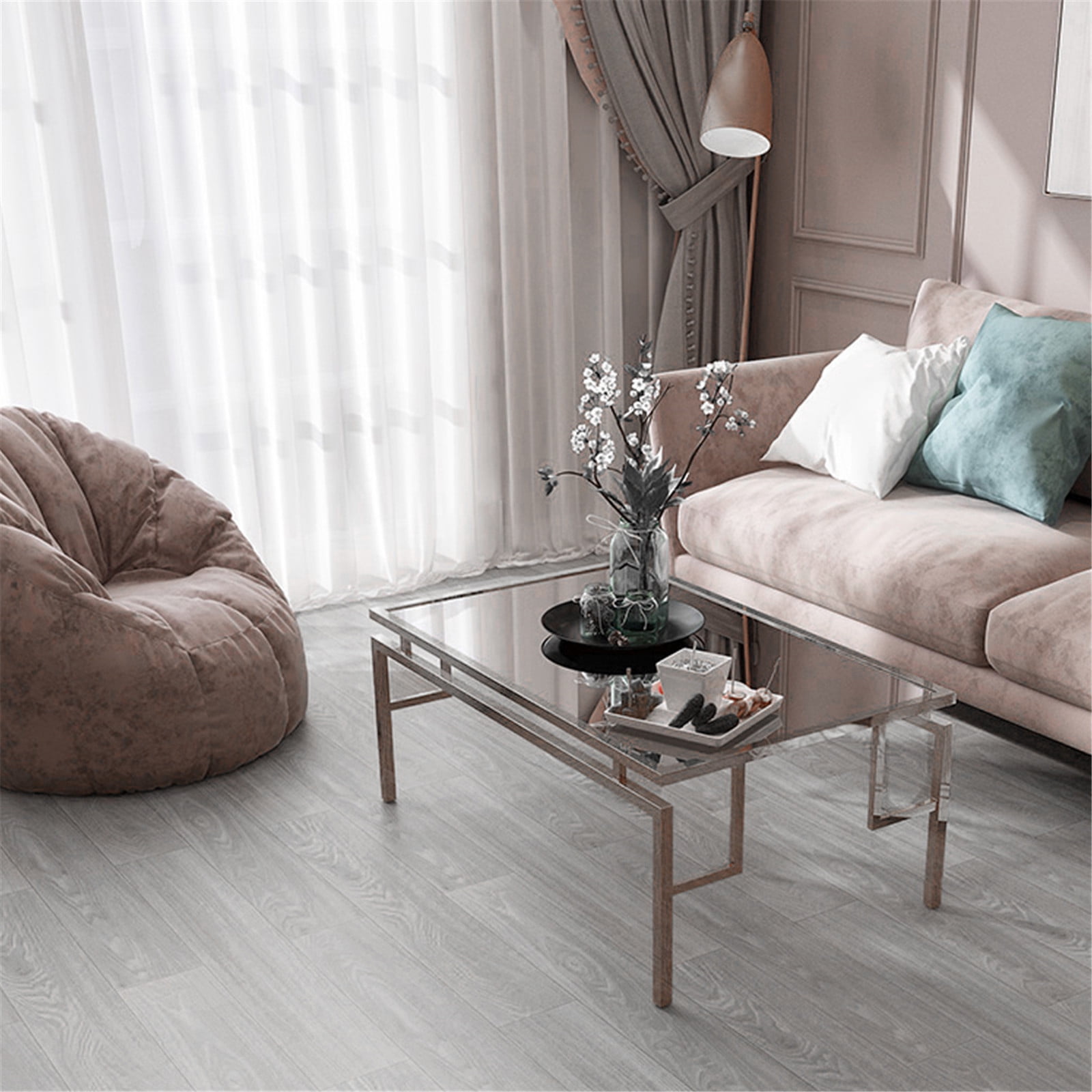 WOOW DEPOT 2MM Thick Peel and Stick Vinyl Floor Planks 36-Pack 54 Sq.Ft, Heavy Duty Self-Adhesive Natural Wood Grain Vinyl Flooring