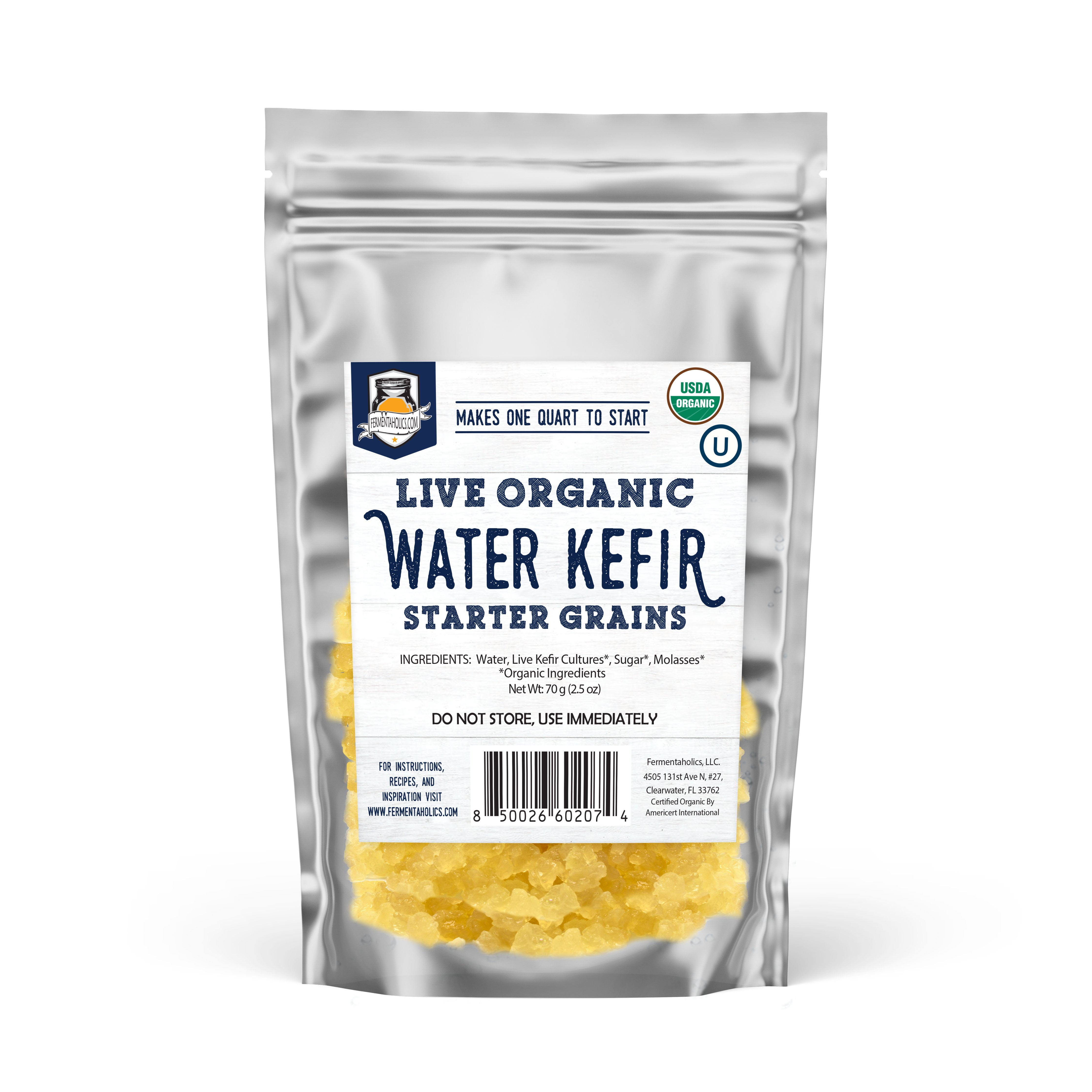 Buy Fermentaholics ORGANIC Water Kefir Grains Live Starter Culture Makes A Quart Batch 70