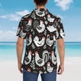 thumbnail image 6 of Daiia Laying Hens And Roosters Hawaiian Shirt for Men Gentle Cotton Regular Short Sleeve Casual-Small, 6 of 9