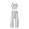 thumbnail image 5 of BOOMNY Womens Pajamas 2 Peice Set Striped Sleeveless Tops Pants Pjs Sets Cozy Fall Winter Loungewear Homewear, 5 of 6