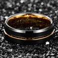 thumbnail image 3 of 8mm Tungsten Ring for Unisex Black Gold Groove Wedding Bands Beveled Edges Size 6 to 14, 3 of 5