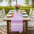 thumbnail image 4 of Table Runners 70 Inches Long Dress Scarves, Purple Pink Boho Farmhouse Coffee/Dining/Kitchen Table Decor, Holiday Table Runner, Vintage Ethnic Tribe Abstract Art 13x70 Inch, 4 of 9