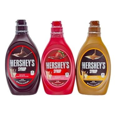 Hershey's Syrup Chocolate (24 oz.), Strawberry (22 oz.), Caramel (22 oz.) 1 Each - Desserts Toppings Milkshakes - Pack of 3
