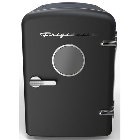 Frigidaire 6 Can Retro Mini Fridge, 4L Portable Personal Cooler – Skincare Fridge, Small Compact Refrigerator, Black