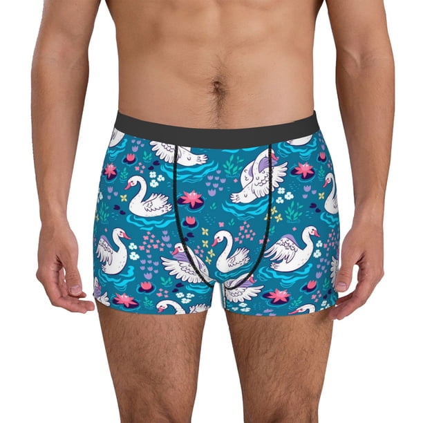 Fotbe Swan On The Pond Calzoncillos Tipo Boxer con Bolsa de Soporte Total para Hombre, X-Temp Fresco, Transpirable y de Secado Rápido-Small