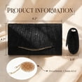 thumbnail image 6 of Suede Evening Bag Formal Clutch Purses for Women Sparkling Evening Bag with Detachable Chain for Prom Wedding Party, 6 of 6