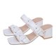 thumbnail image 2 of Sandalias de tacón con doble hebilla para mujer Sandalias casuales de verano antideslizantes con punta abierta ajustable Blanco 37, 2 of 8