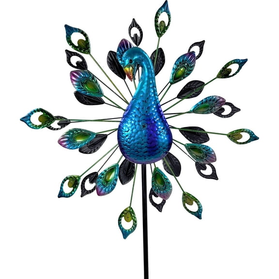 Zillywood Wind Spinners for Outdoor dcor. (Peacock) Wind Spinner for Yard and Garden, Windmills for Garden Decorations. Pinwheels for Garden dcor, Lawn Ornaments for Yard and Garden.