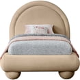 thumbnail image 7 of Meridian Furniture Madrid Beige Velvet Twin Bed, 7 of 7