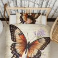 thumbnail image 3 of Vintage Butterfly and Flower Duvet Cover and Pillowcase Set for Single Bedding, Bedroom Accessories for Kids Teens, 3 of 5