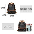 thumbnail image 6 of ALTOSY Women Real Leather Backpack Purse Elegant Ladies Shoulder Bag S80 Black/Brown, 6 of 8