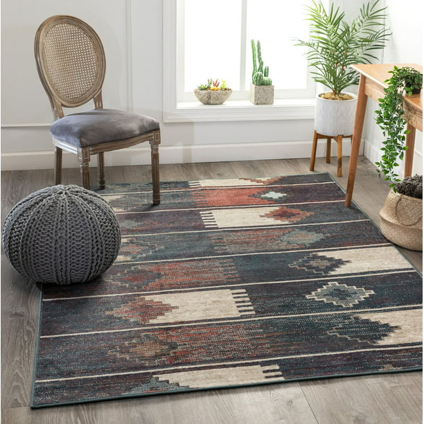 Well Woven Taos Socorro Navy Blue Mid, Southwestern Style Rugs 9×12