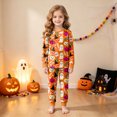 thumbnail image 2 of Kogui Halloween Pjs Kids 2-Piece Cute Ghost Pumpkin Print Soft Sleepwear Set Long Sleeve Kids Pjs 2T 3T (Gold,2-3 Years), 2 of 7