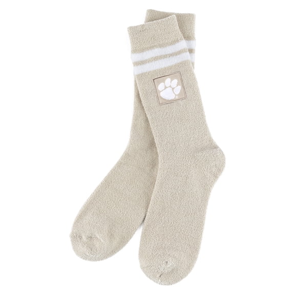 Women's ZooZatz Cream Clemson Tigers Victory Plush Socks