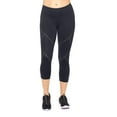 thumbnail image 3 of Expert Brand Women's Mid-Rise Diamond Laser Cut Capri Leggings, Black, Large, 3 of 8