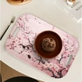 thumbnail image 4 of Serving Trays with Handles, 14.5 x 9.8 inch Rectangular Plastic Tray for Restaurant, Kitchen, Pink Cherry Blossom, 4 of 6