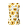 thumbnail image 5 of Xecao Sunflowers print women's scoop neck, loose-fit workout tank tops for the gym., 5 of 9