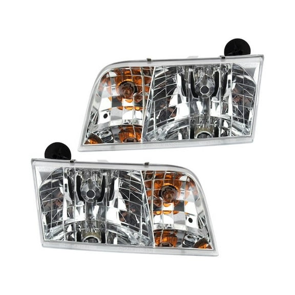 Headlight Assembly Set 2 Piece - Compatible with 1998 - 2011 Ford Crown Victoria 1999 2000 2001 2002 2003 2004 2005 2006 2007 2008 2009 2010