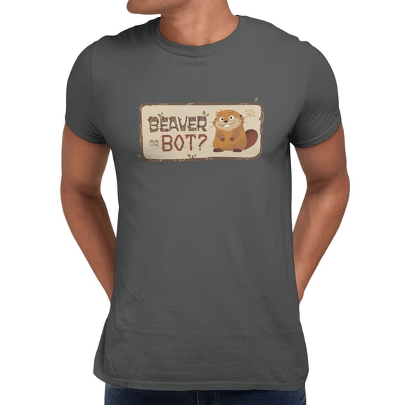 Disney Pixar Hoppers Beaver Or Bot Plaquard Men's T Shirt (Charcoal, S-3XL)
