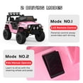 thumbnail image 3 of Luku 2-Seater Ride On Truck Car, 12V Battery Powered Electric Vehicle with Parent Remote Control, 2 Speeds, Led Lights, Mp3 Player, Safety Belt, Pink, 3 of 7