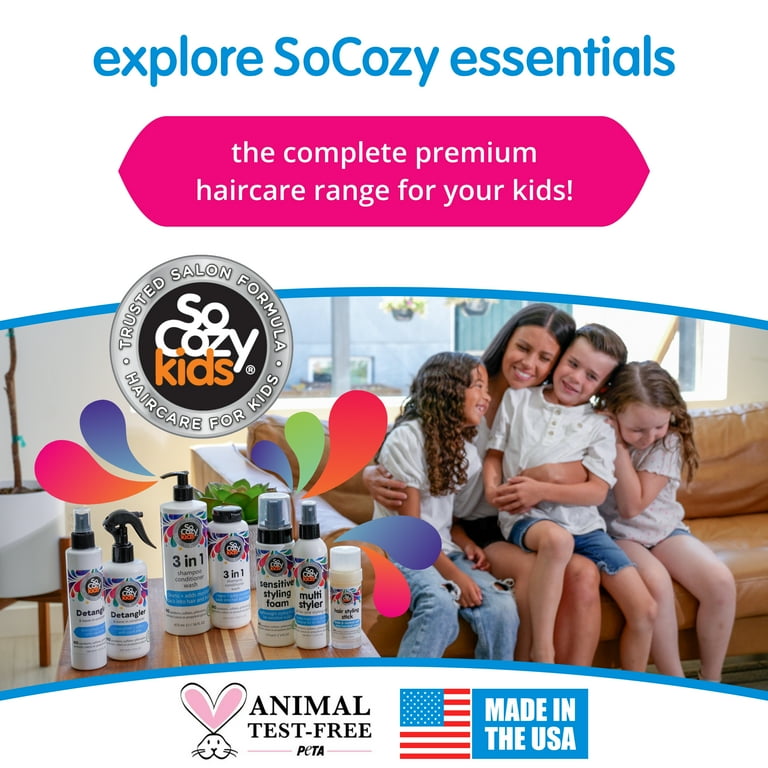 SoCozy Kid's 3-in-1 Shampoo, Conditioner, Body Wash, Kiwi Extract