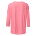 thumbnail image 4 of Sevevn Fashion Women's Casual Print Round Neck 3/4 Sleeve T-shirt Blouse Pink XL Clearance Sales Online Deals, 4 of 5
