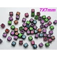 thumbnail image 3 of U8MO 200 Assorted Alphabet Letter Acrylic Cube Pony Beads 7X7mm Jewelry Kids Craft-5-5# Mixed Color With Black, 3 of 6