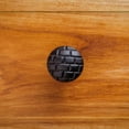 thumbnail image 2 of Black Iron Kitchen Cabinet Knob Pull Round Brick style Decorative Metal Knobs with Screws Renovators Supply, 2 of 8