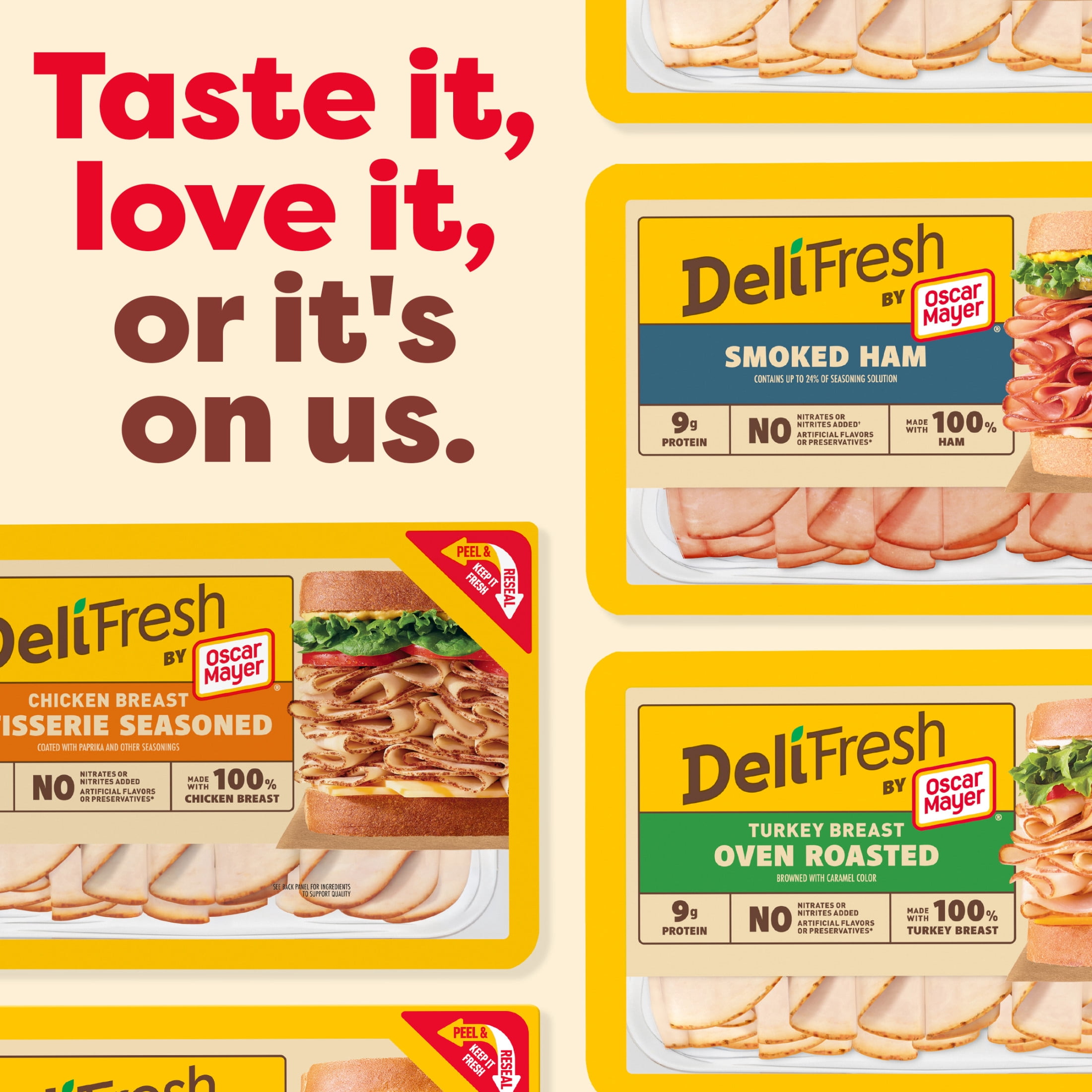 Oscar Mayer Deli Fresh Sliced Deli Meat, for Sandwiches and Easy Lunches, Smoked Ham, No Artificial Preservatives, No Added Nitrates or Nitrites, 9 oz
