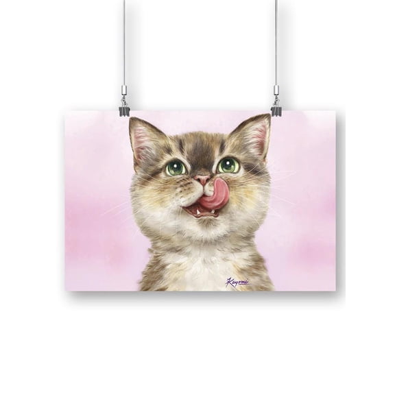 Cat Licking Face Poster - Kayomi Harai Designs,