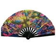 thumbnail image 2 of Bolincty Folding Fan Colorful Holographic Rave Fan Bamboo Ribs Hand Fan Decorative Gifts for Festival Dancing Party, 2 of 8