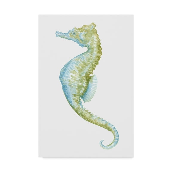 Trademark Fine Art 'Watercolor Seahorse II' Canvas Art by Megan Meagher
