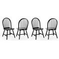 thumbnail image 3 of 18 Inch Wood Black Dining Chairs Set of 6, High Back Spindled Rubberwood  Seating Chair for Kitchen Living Room Farmhouse, 3 of 7